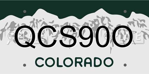QCS90O Colorado License Plate