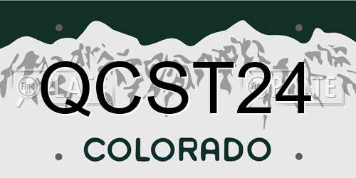 QCST24 Colorado License Plate