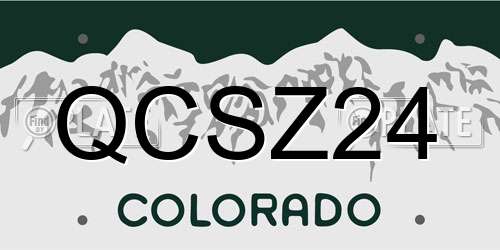 QCSZ24 Colorado License Plate