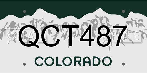 QCT487 Colorado License Plate