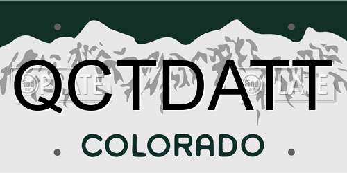 QCTDATT Colorado License Plate