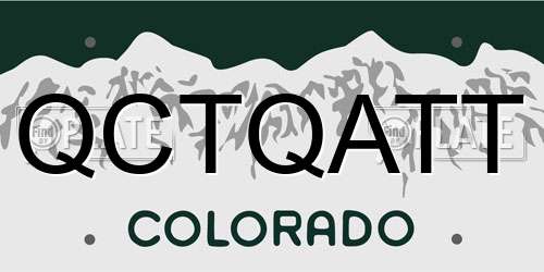 QCTQATT Colorado License Plate