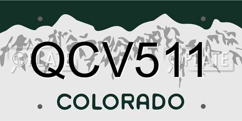 QCV511 Colorado License Plate