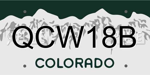 QCW18B Colorado License Plate