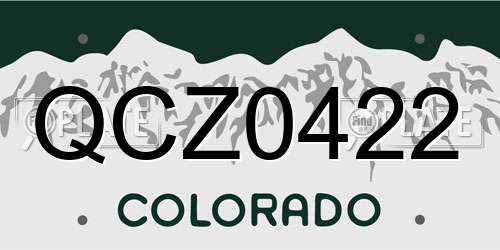 QCZ0422 Colorado License Plate