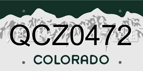 QCZ0472 Colorado License Plate