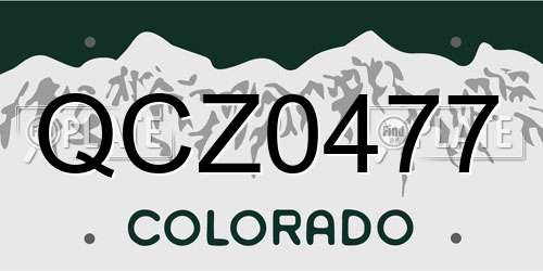 QCZ0477 Colorado License Plate