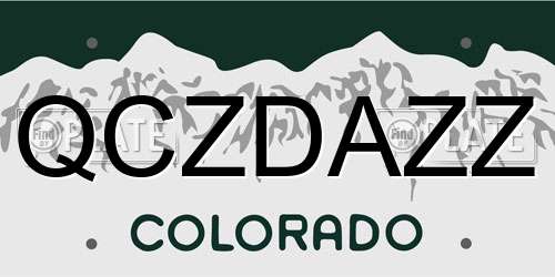 QCZDAZZ Colorado License Plate