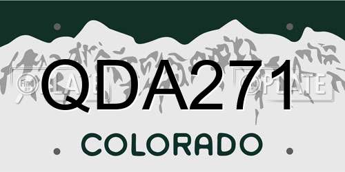 QDA271 Colorado License Plate