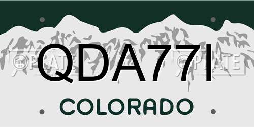 QDA77I Colorado License Plate