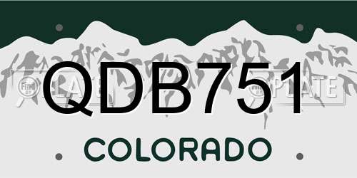 QDB751 Colorado License Plate