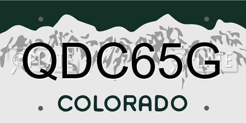 QDC65G Colorado License Plate
