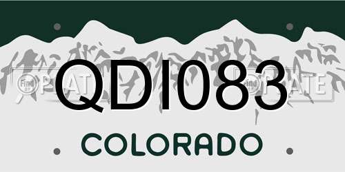 QDI083 Colorado License Plate