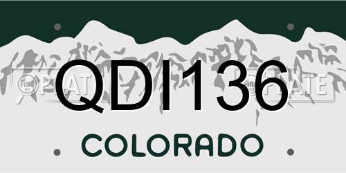 QDI136 Colorado License Plate