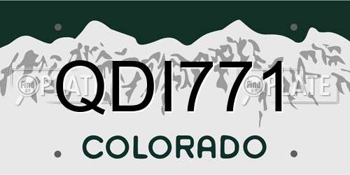 QDI771 Colorado License Plate