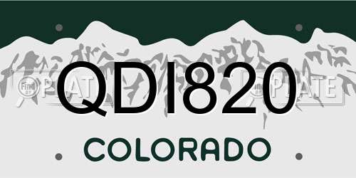 QDI820 Colorado License Plate