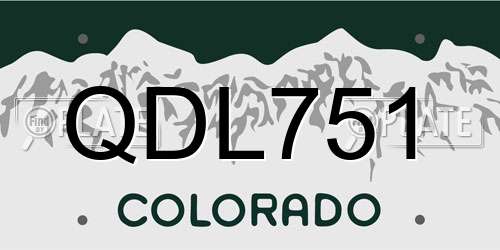 QDL751 Colorado License Plate