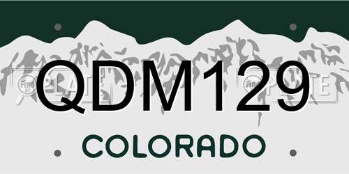 QDM129 Colorado License Plate