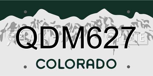 QDM627 Colorado License Plate