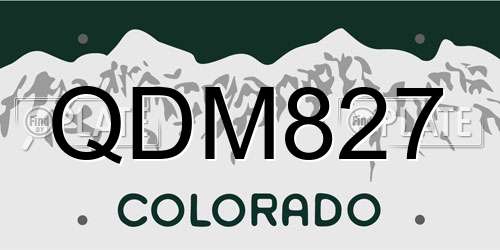 QDM827 Colorado License Plate