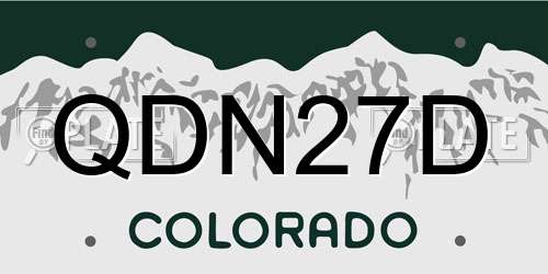QDN27D Colorado License Plate