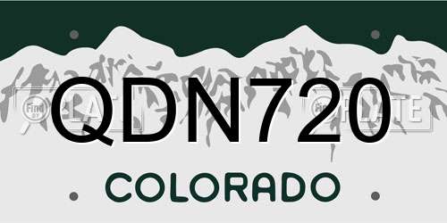 QDN720 Colorado License Plate