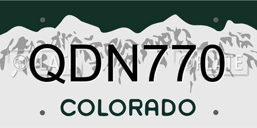 QDN770 Colorado License Plate