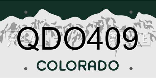 QDO409 Colorado License Plate