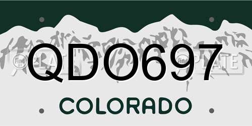 QDO697 Colorado License Plate