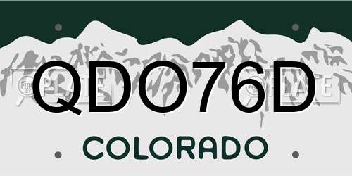 QDO76D Colorado License Plate