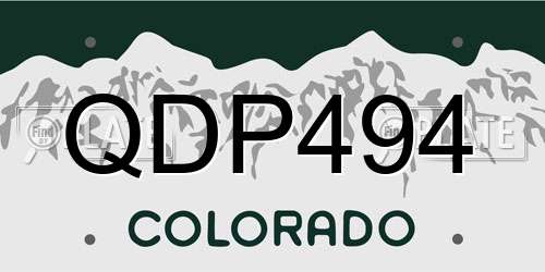 QDP494 Colorado License Plate