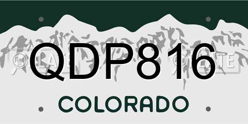 QDP816 Colorado License Plate