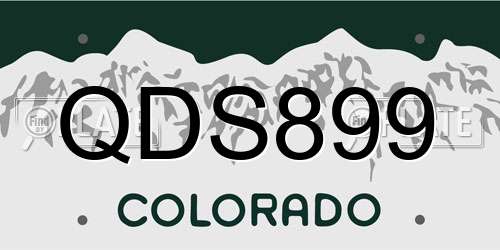 QDS899 Colorado License Plate