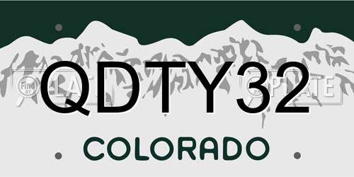 QDTY32 Colorado License Plate