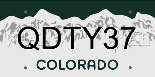 QDTY37 Colorado License Plate