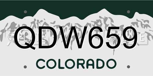 QDW659 Colorado License Plate
