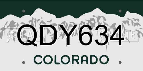 QDY634 Colorado License Plate