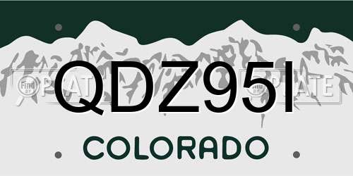 QDZ95I Colorado License Plate