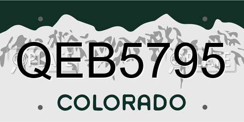 QEB5795 Colorado License Plate