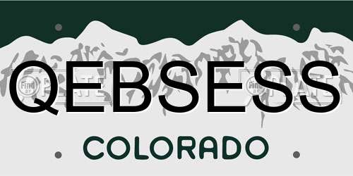 QEBSESS Colorado License Plate