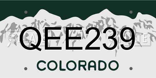 QEE239 Colorado License Plate