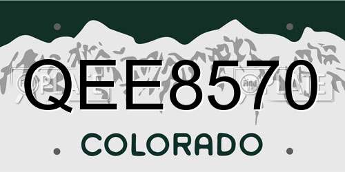 QEE8570 Colorado License Plate