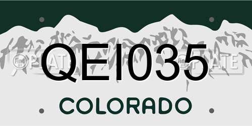 QEI035 Colorado License Plate