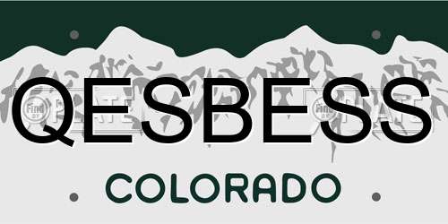QESBESS Colorado License Plate