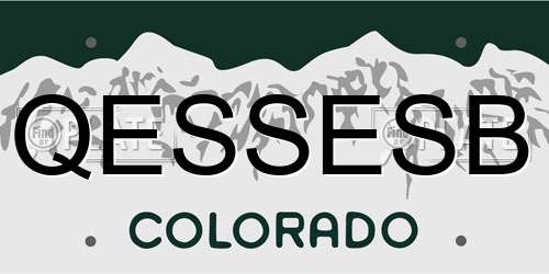 QESSESB Colorado License Plate