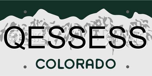 QESSESS Colorado License Plate