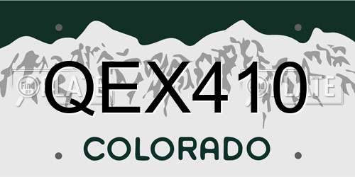 QEX410 Colorado License Plate