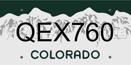 QEX760 Colorado License Plate
