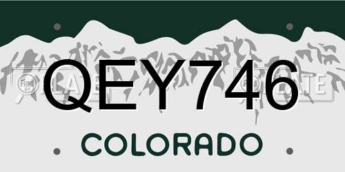 QEY746 Colorado License Plate
