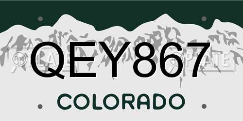 QEY867 Colorado License Plate